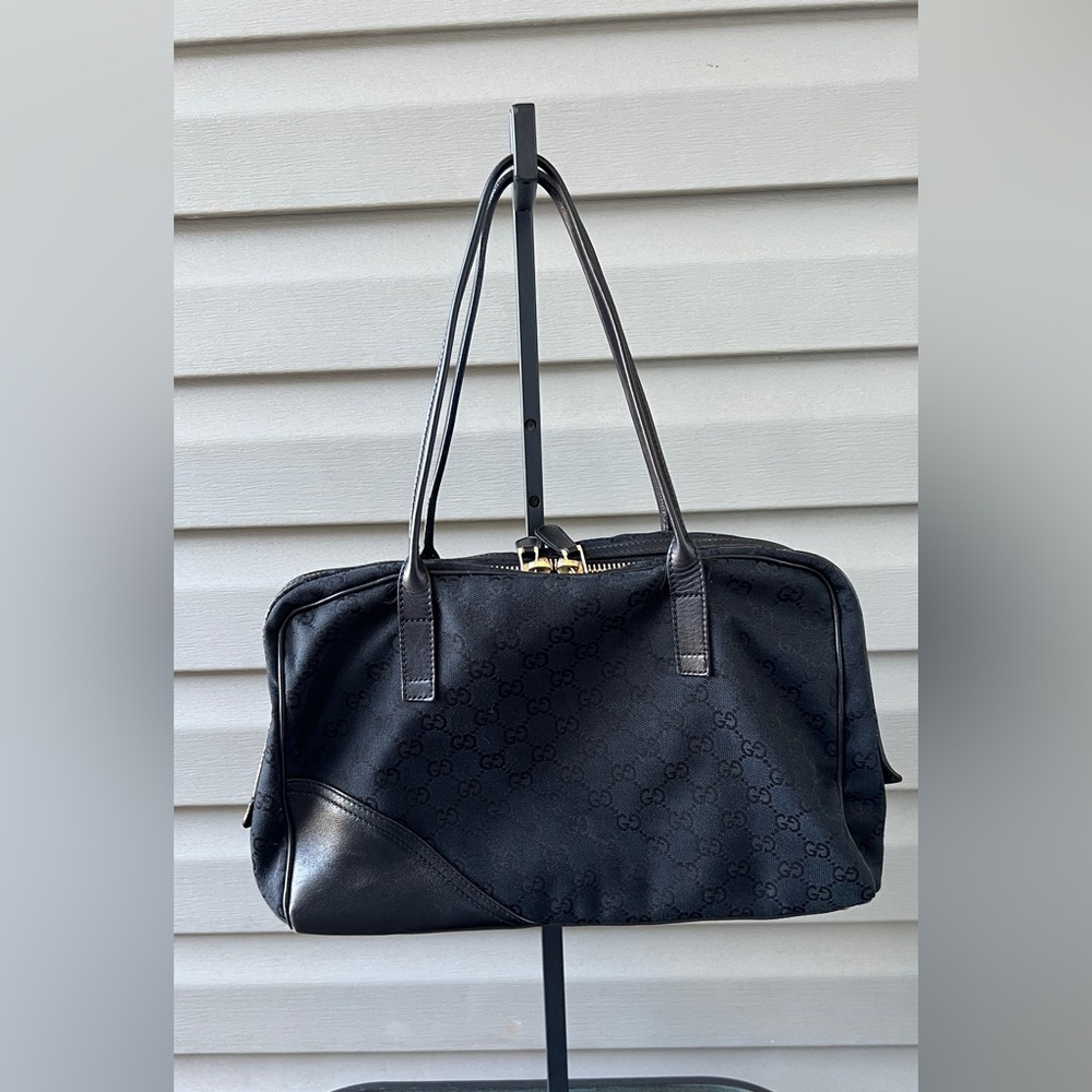 GUCCI Monogram Medium Britt Boston Black - Picture 3 of 13